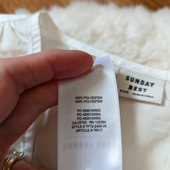ARITZIA Sunday best jinx peplum blouse poplin white xxs - Picture 12 of 13